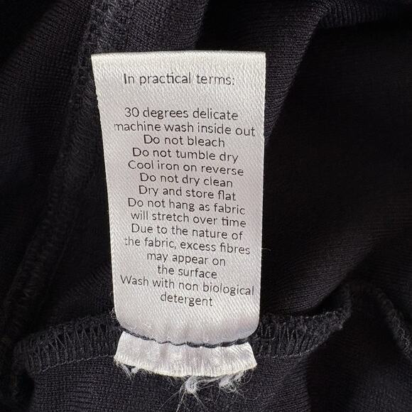 Saint + Sophia Putney Pull On Pants Size 12 Navy Blue Relaxed Straight Pockets - Picture 13 of 16